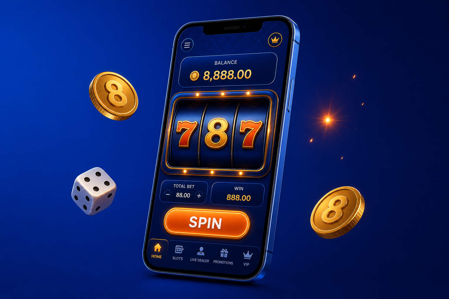 MB8 mobile casino app on smartphone