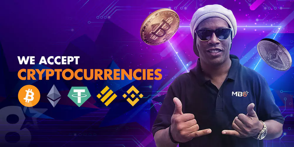 MB8 accepts cryptocurrency payments including Bitcoin, Ethereum, USDT and Binance Coin