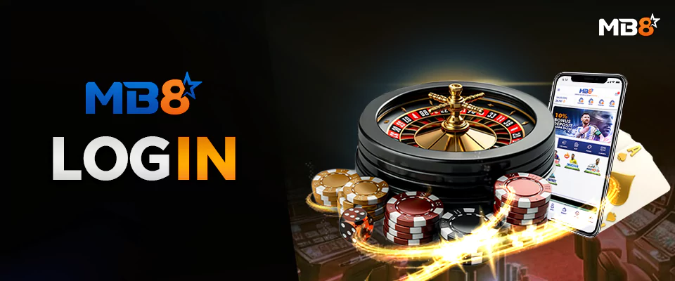 MB8 login on mobile casino with roulette and casino chips